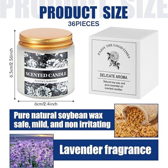 36 Pcs Christmas Candles Bulk Candles for Home Scented Candles Gift Set - Picture 3 of 6